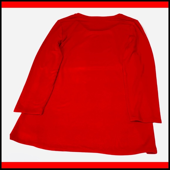 NEW INVESTMENTS ESSENTIALS RED 3/4 SLEEVE T-SHIRT - Picture 4 of 6